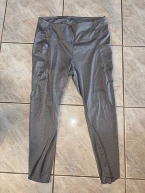 Women’s XXL Members Mark Everyday Perforated Leggings Gray